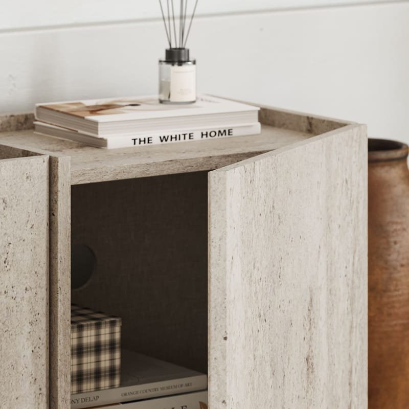 Sylvenn TV-benk 180 cm - Travertin - Møbler - TV- & Mediamøbler - Mediestativ & veggfeste - TV-veggfeste