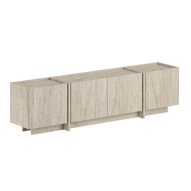 Sylvenn TV og Mediabenk 180 cm med Oppbevaring i Tre, Beige