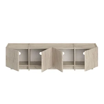 Sylvenn TV og Mediabenk 180 cm med Oppbevaring i Tre - Beige - Møbler - TV- & Mediamøbler - TV benk & mediabenk