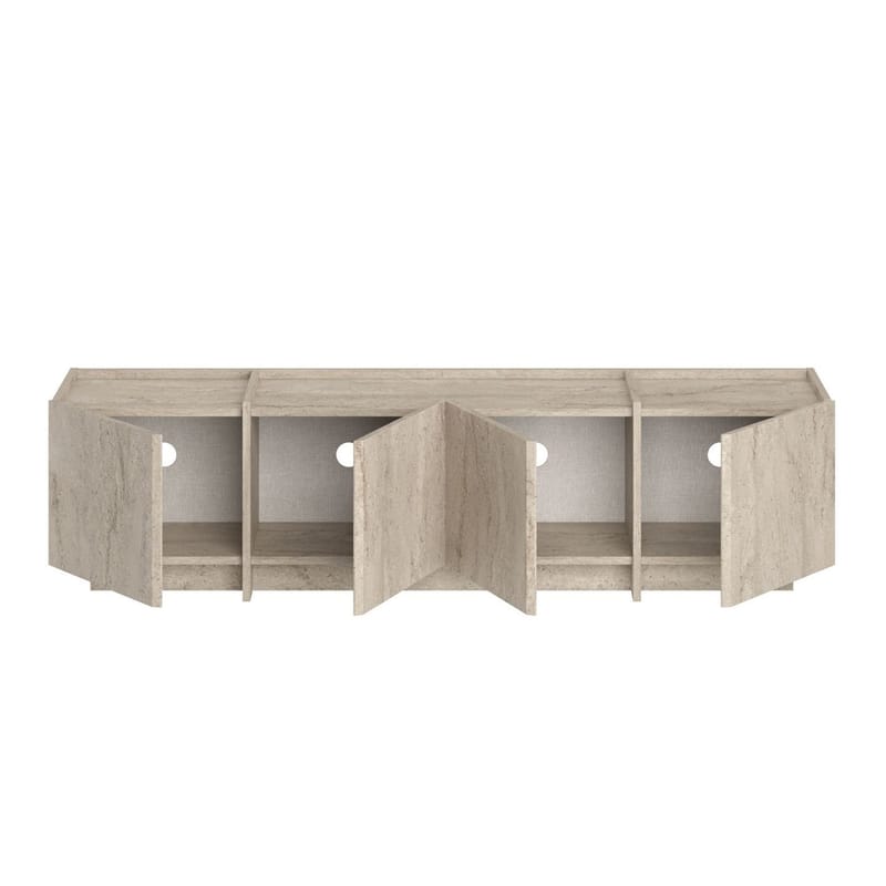 Sylvenn TV og Mediabenk 180 cm med Oppbevaring i Tre - Beige - Møbler - TV- & Mediamøbler - TV benk & mediabenk