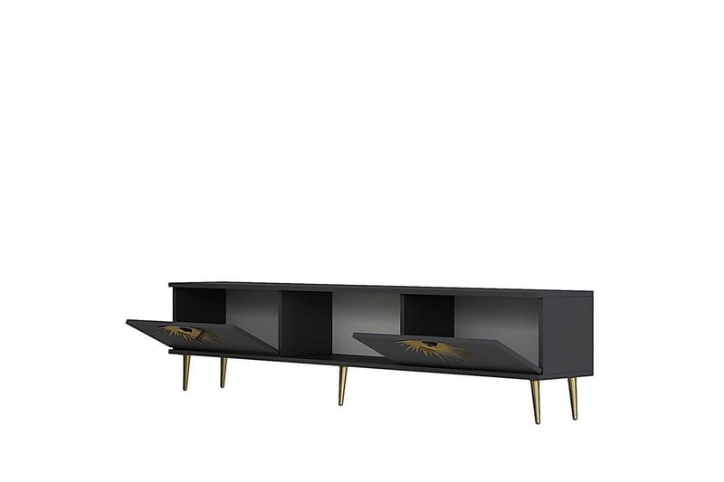 Tari TV-benk 150 cm - Antrasitt/Gull - Møbler - TV- & Mediamøbler - TV benk & mediabenk