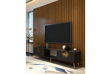 Tari TV-benk 150 cm - Antrasitt/Gull - Møbler - TV- & Mediamøbler - TV benk & mediabenk