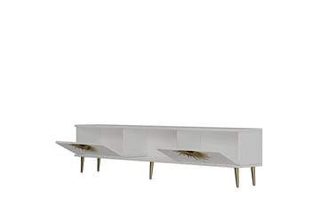 Tari TV-benk 150 cm - Hvit/Gull - Møbler - TV- & Mediamøbler - TV benk & mediabenk