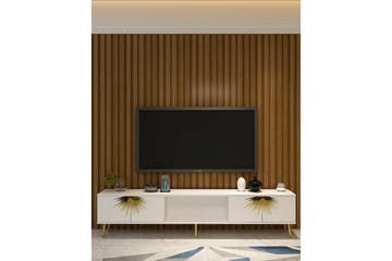 Tari TV-benk 150 cm - Hvit/Gull - Møbler - TV- & Mediamøbler - TV benk & mediabenk