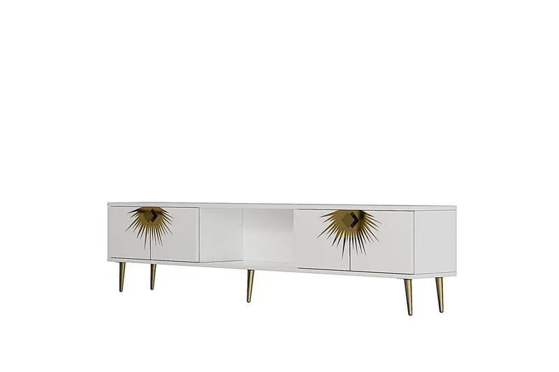 Tari TV-benk 150 cm, Hvit/Gull
