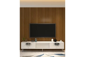 Tari TV-benk 150 cm - Hvit/Sølv - Møbler - TV- & Mediamøbler - TV benk & mediabenk