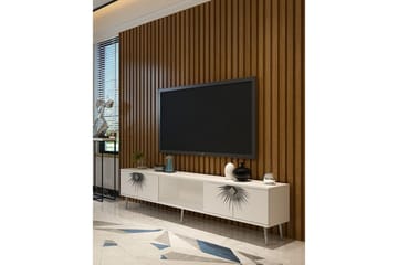 Tari TV-benk 150 cm - Hvit/Sølv - Møbler - TV- & Mediamøbler - TV benk & mediabenk