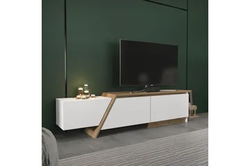 Tavros Gulvstående TV-benk 180 cm med Oppbevaring i Valnøtt - Hvit - Møbler - TV- & Mediamøbler - TV benk & mediabenk