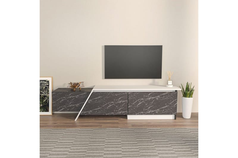 Tavros TV-benk 180 cm - Grå/Hvit - Møbler - TV- & Mediamøbler - TV benk & mediabenk