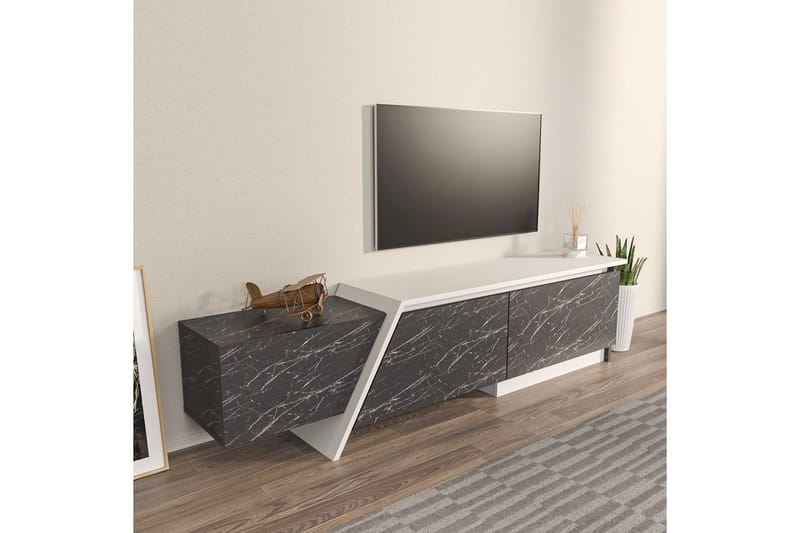 Tavros TV-benk 180 cm - Grå/Hvit - Møbler - TV- & Mediamøbler - TV benk & mediabenk
