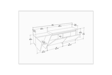 Tavros TV-benk 180 cm - Grå/Hvit - Møbler - TV- & Mediamøbler - TV benk & mediabenk