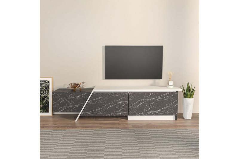 Tavros TV-benk 180 cm - Grå/Hvit - Møbler - TV- & Mediamøbler - TV benk & mediabenk
