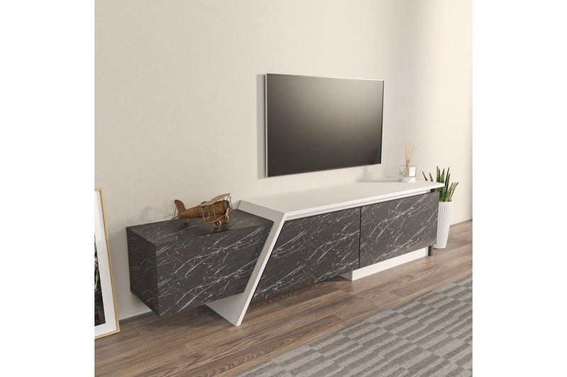 Tavros TV-benk 180 cm - Grå/Hvit - Møbler - TV- & Mediamøbler - TV benk & mediabenk