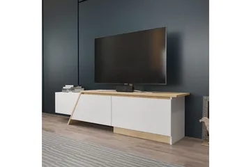 Tavros TV-benk 180 cm - Hvit/Eik - M øbler - TV- & Mediamøbler - TV benk & mediabenk