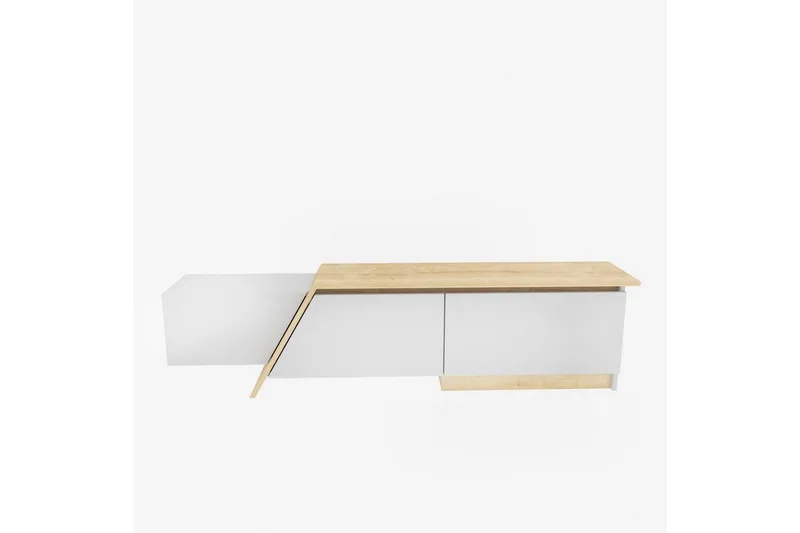 Tavros TV-benk 180 cm, Hvit/Eik