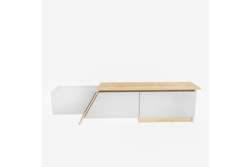 Tavros TV-benk 180 cm, Hvit/Eik