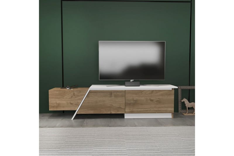 Tavros TV-benk 180 cm - Valnøtt/Hvit - Møbler - TV- & Mediamøbler - TV benk & mediabenk