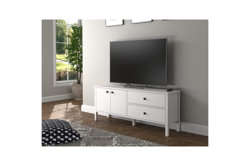 Ticoman TV-benk 140 cm - Natur/Hvit - Møbler - TV- & Mediamøbler - TV benk & mediabenk