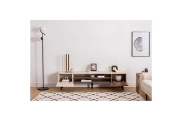 Torin TV-benk 180 cm - Valnøtt/Beige - Møbler - TV- & Mediamøbler - TV benk & mediabenk
