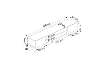Torin TV-benk 180 cm - Valnøtt/Beige - Møbler - TV- & Mediamøbler - TV benk & mediabenk