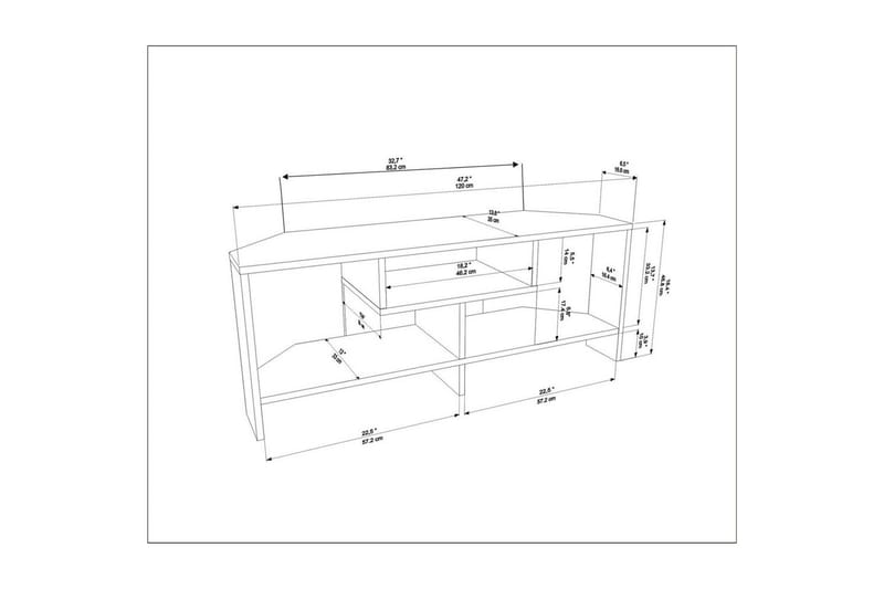 Torlin TV-benk 120 cm - Beige - Møbler - TV- & Mediamøbler - TV benk & mediabenk