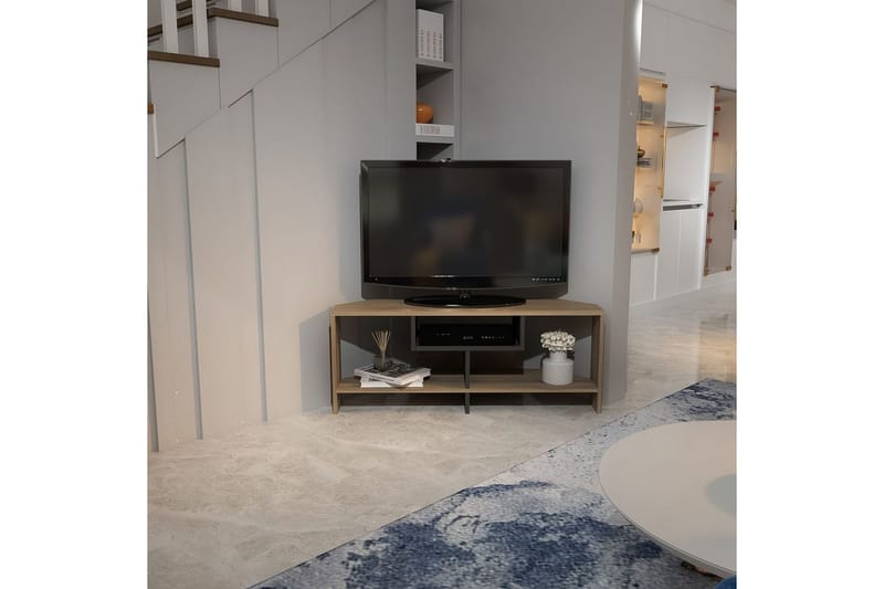 Torlin TV-benk 120 cm - Valnøtt/Hvit - Møbler - TV- & Mediamøbler - TV benk & mediabenk