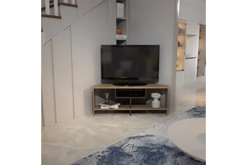 Torlin TV-benk 120 cm - Valnøtt/Hvit - Møbler - TV- & Mediamøbler - TV benk & mediabenk