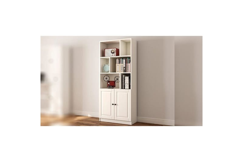Torvin Bokhylle 70 cm i Malt Tre - Hvit - Oppbevaring - Hylle - Bokhylle