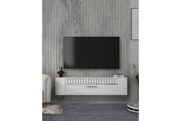 Tovren TV-benk 120 cm - Hvit/Sølv - Møbler - TV- & Mediamøbler - TV benk & mediabenk