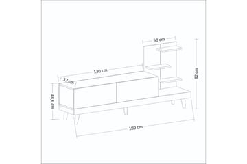 Travorn TV-benk 180 cm - Antrasitt/Travertin - Møbler - TV- & Mediamøbler - TV benk & mediabenk