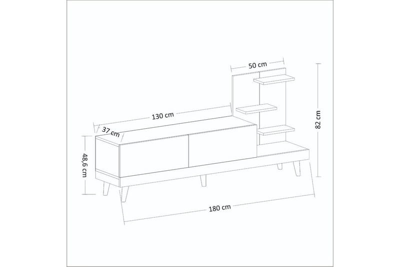 Travorn TV-benk 180 cm - Antrasitt/Travertin - Møbler - TV- & Mediamøbler - TV benk & mediabenk
