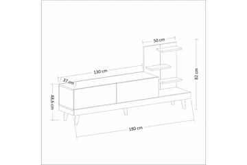 Travorn TV-benk 180 cm - Antrasitt/Travertin - Møbler - TV- & Mediamøbler - TV benk & mediabenk
