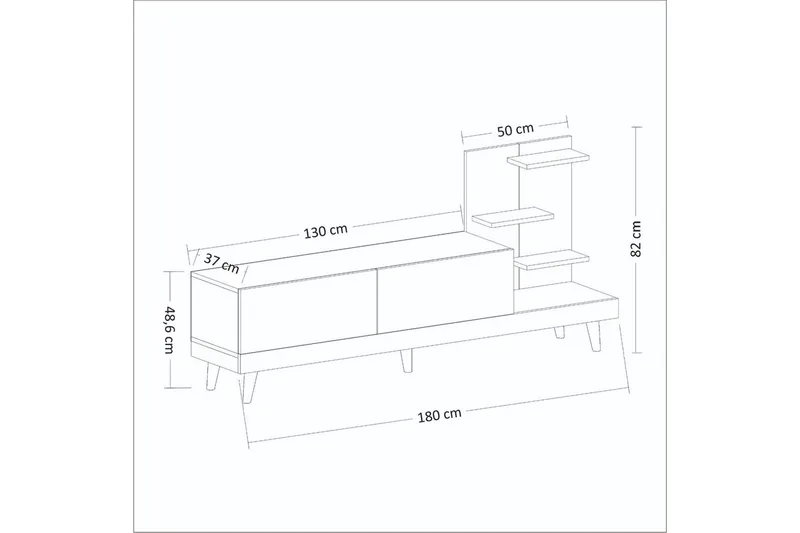 Travorn TV-benk 180 cm - Antrasitt/Travertin - Møbler - TV- & Mediamøbler - TV benk & mediabenk