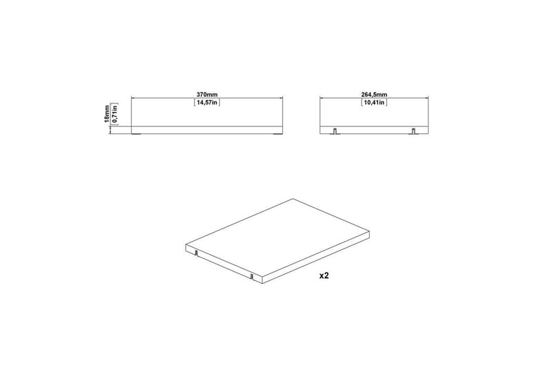 Trysil Hylleplate 37 cm - Hvit - Oppbevaring - Hylle
