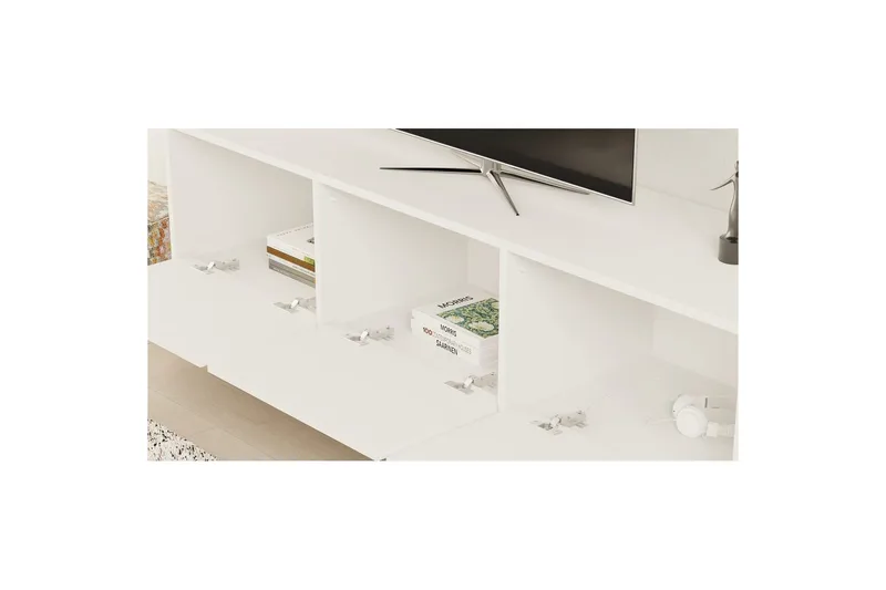 Tukums TV-benk 160 cm - Hvit - Møbler - TV- & Mediamøbler - TV benk & mediabenk