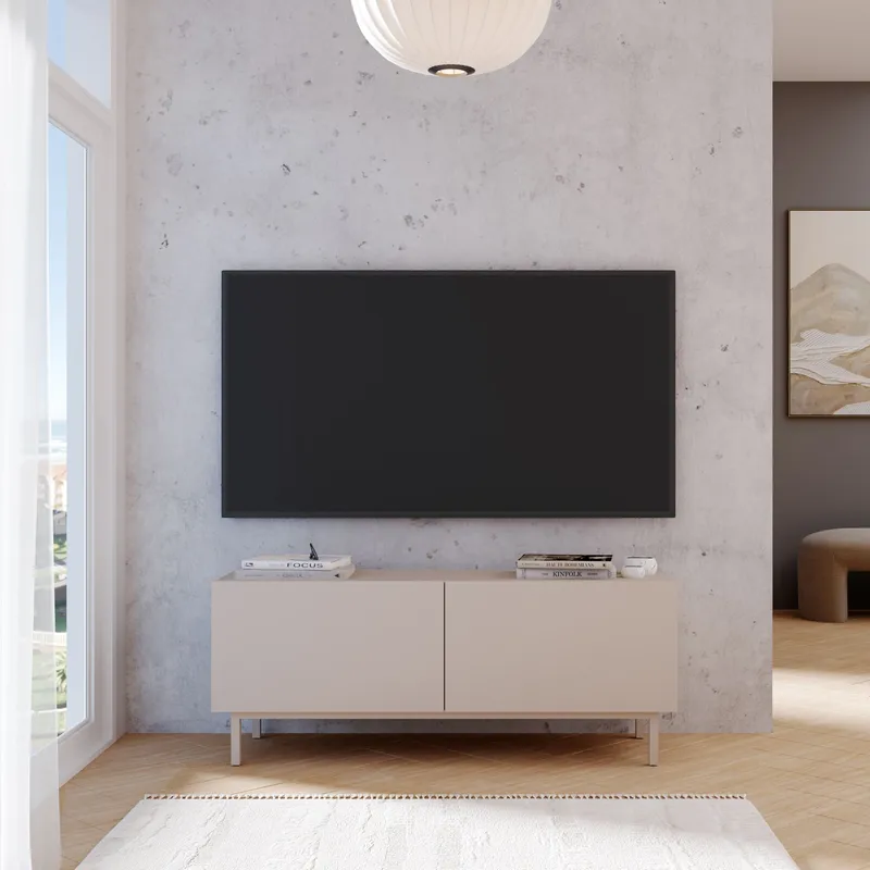 TV-benk Hanah Home Coast (120 x 47,3 x 36,8 cm) Sand - Sand - Møbler - TV- & Mediamøbler - Mediestativ & veggfeste - TV-veggfeste
