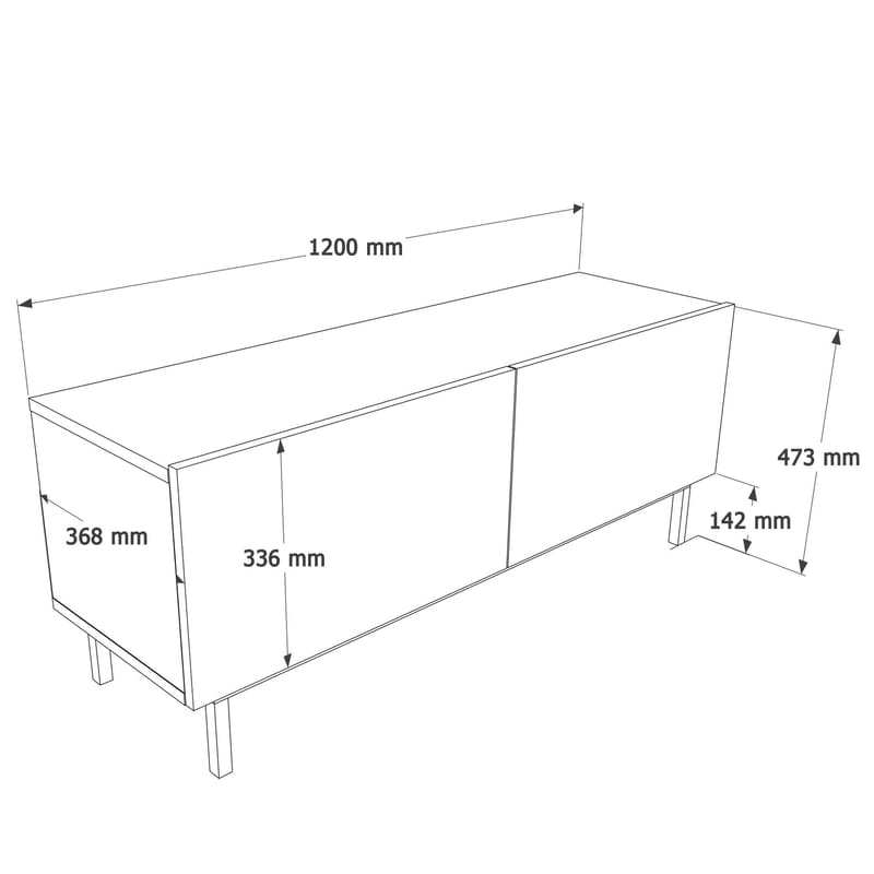 TV-benk Hanah Home Coast (120 x 47,3 x 36,8 cm) Sand - Sand - Møbler - TV- & Mediamøbler - Mediestativ & veggfeste - TV-veggfeste