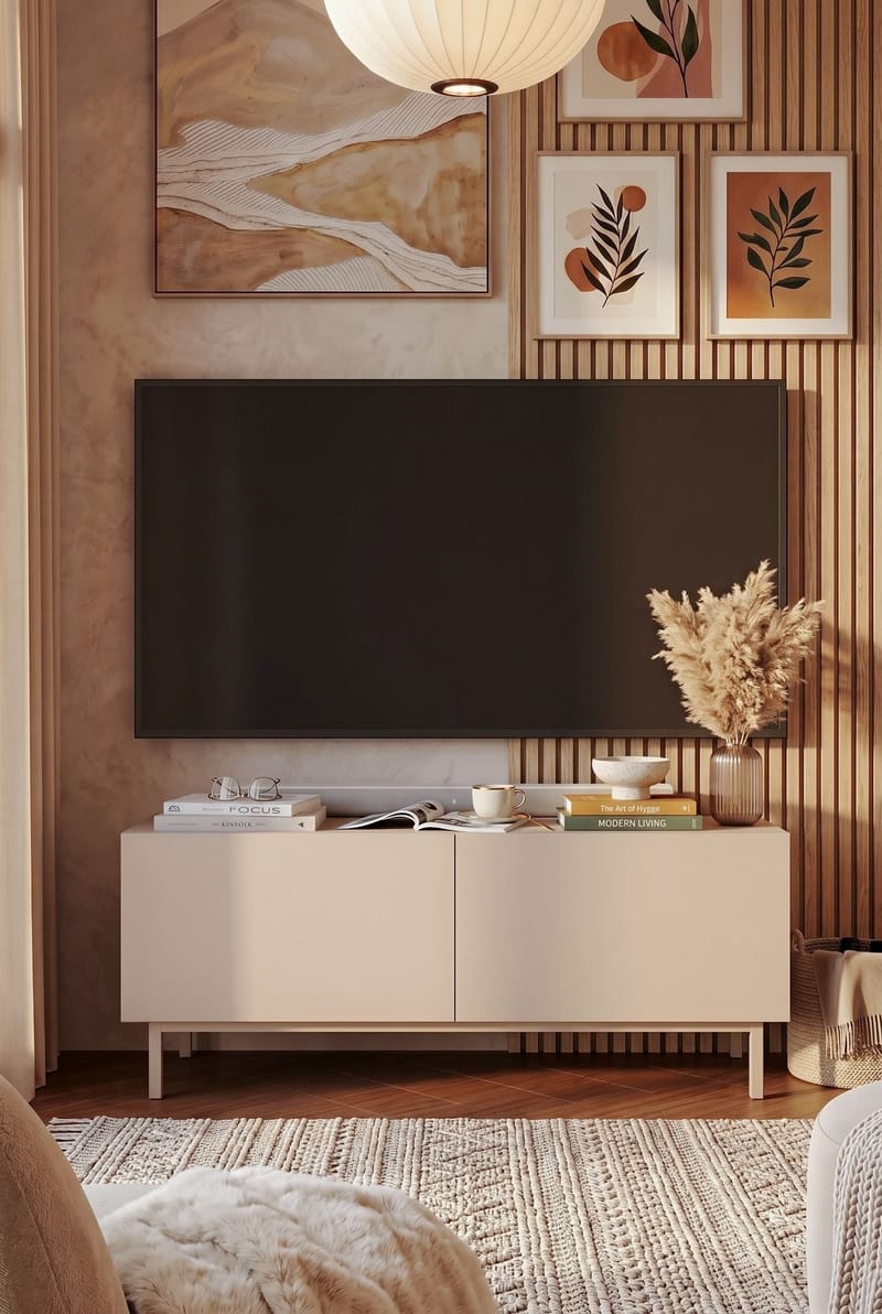 TV-benk Hanah Home Coast (120 x 47,3 x 36,8 cm) Sand - Sand - Møbler - TV- & Mediamøbler - Mediestativ & veggfeste - TV-veggfeste