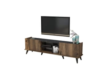 TV-benk og mediabenk Challur TV-benk 180 cm Valnøtt,Svart - Møbler - TV- & Mediamøbler - TV benk & mediabenk