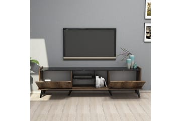 TV-benk og mediabenk Challur TV-benk 180 cm Valnøtt,Svart - Møbler - TV- & Mediamøbler - TV benk & mediabenk