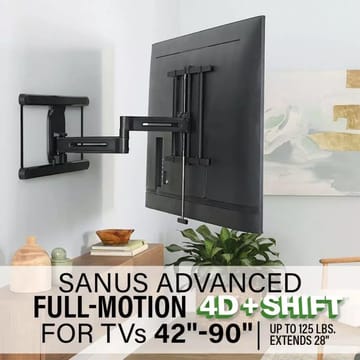 TV-feste Sanus 4D Max Vesa 600x400 42-90 Full Motion Svart - Svart - Møbler - TV- & Mediamøbler - Mediestativ & veggfeste - TV-veggfeste