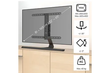 TV-stativ Hama opptil 65 svart - Svart - Møbler - TV- & Mediamøbler - Mediestativ & veggfeste - TV-veggfeste