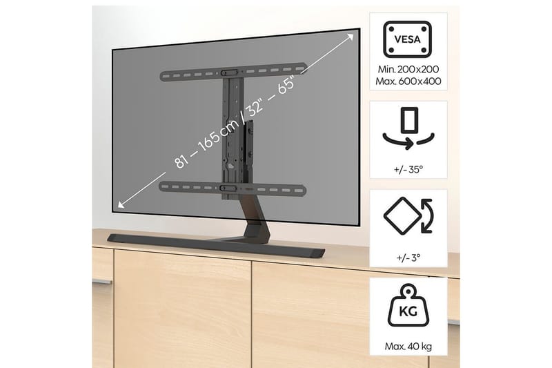 TV Stativ Hama Opptil 65 Svart - Møbler - TV- & Mediamøbler - Mediestativ & veggfeste - TV-veggfeste