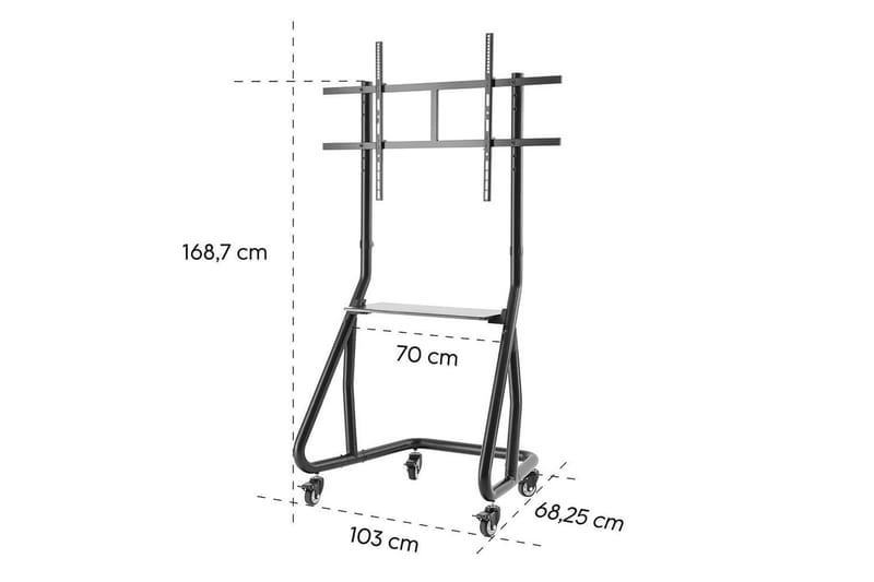 TV-stativ Hama Trolley Opptil 100 Svart - Svart - Møbler - TV- & Mediamøbler - Mediestativ & veggfeste - TV-veggfeste