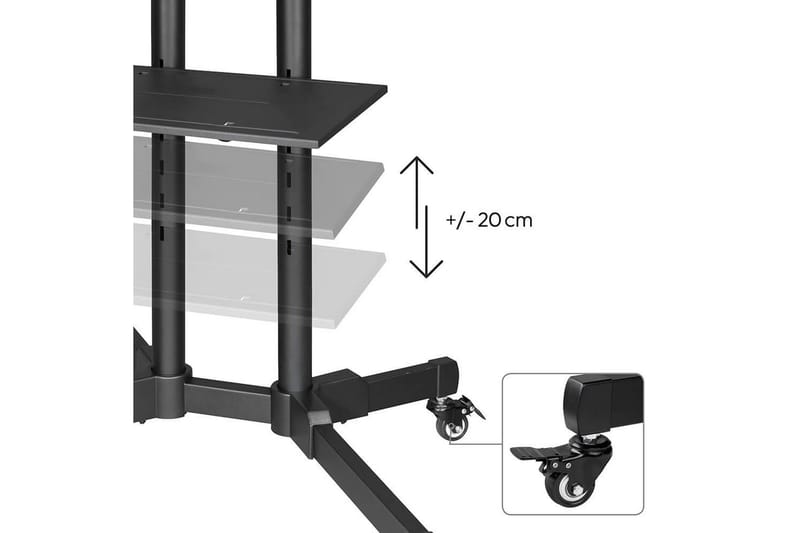 TV-stativ Hama VESA Trolley opptil 75 svart - Svart - Møbler - TV- & Mediamøbler - Mediestativ & veggfeste - TV-veggfeste