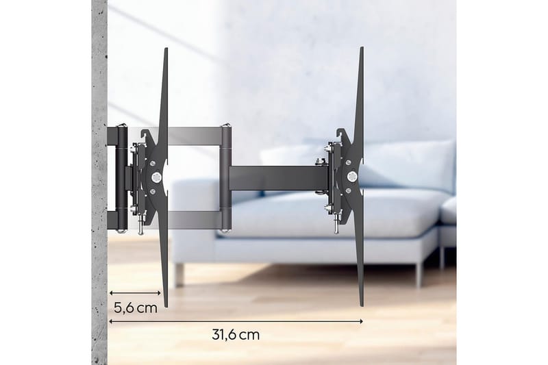 TV Veggfeste Hama VESA Full Motion Opptil 48 Svart - Møbler - TV- & Mediamøbler - Mediestativ & veggfeste - TV-veggfeste