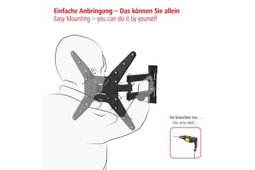 TV Veggfeste Hama VESA Full Motion Opptil 65 Maks 25kg Svart - Møbler - TV- & Mediamøbler - Mediestativ & veggfeste - TV-veggfeste