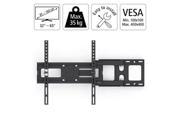 TV-veggfeste Hama VESA Full Motion opptil 65 maks 35 kg svart - Svart - Møbler - TV- & Mediamøbler - Mediestativ & veggfeste - TV-veggfeste