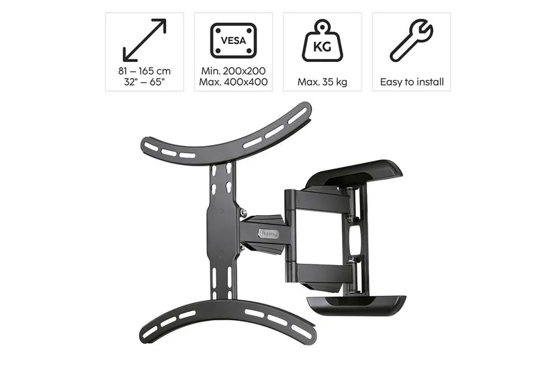 TV-veggfeste Hama VESA Full Motion Svart - Svart - Møbler - TV- & Mediamøbler - Mediestativ & veggfeste - TV-veggfeste