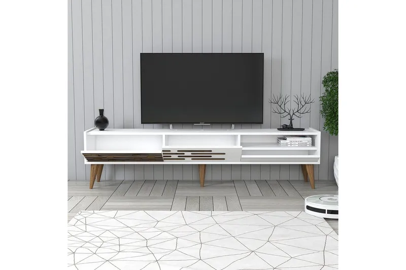 Valensiya TV-benk 180 cm - Hvit - Møbler - TV- & Mediamøbler - TV benk & mediabenk